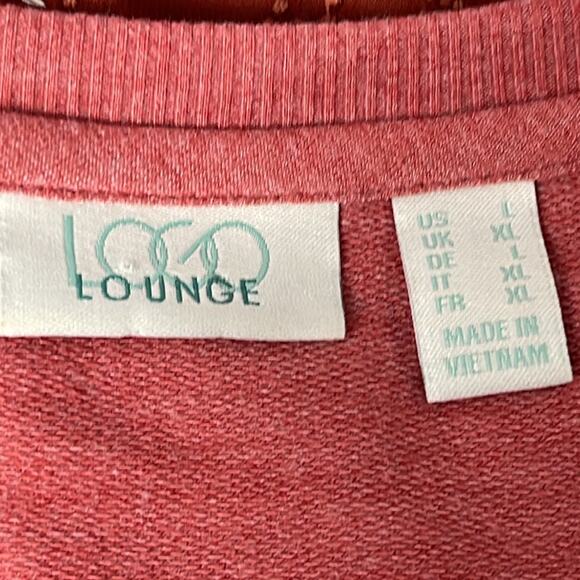LOGO Lounge Lori Goldstein French Terry Top Embroidered Hem Size Large - Picture 7 of 8